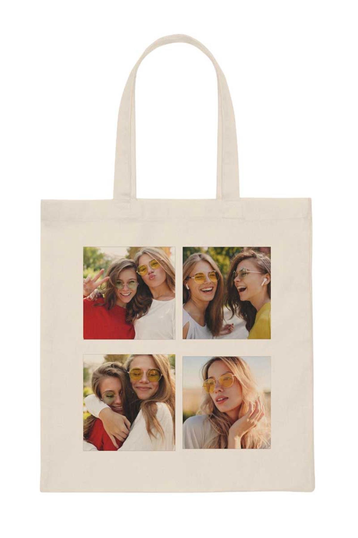 En Yakın Kız Arkadaşa Hediye Fotoğraf Baskılı Bez Çanta