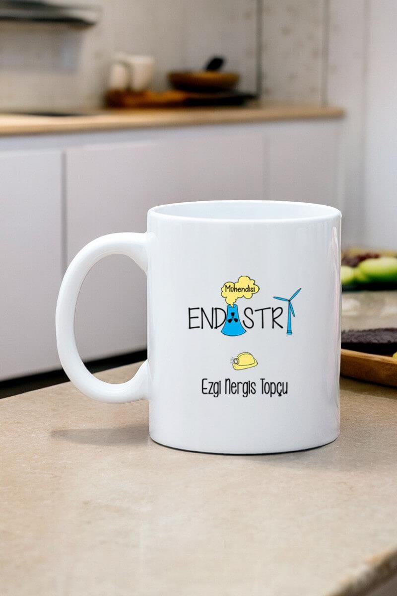 Endüstri Mühendisine Hediye Beyaz Kupa Bardak