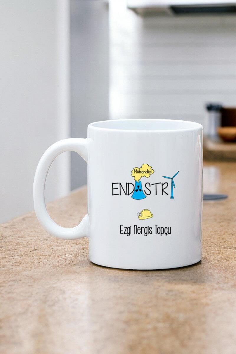 Endüstri Mühendisine Hediye Beyaz Kupa Bardak