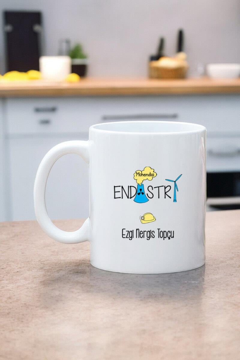 Endüstri Mühendisine Hediye Beyaz Kupa Bardak