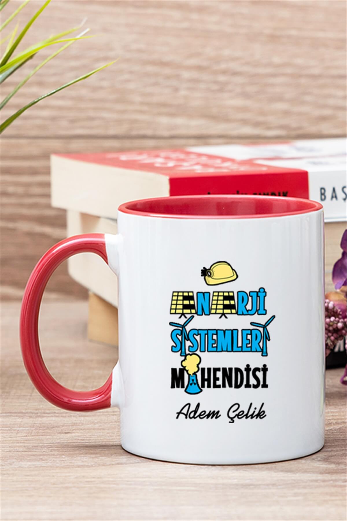 Enerji Sistemleri Mühendisi İçi Renkli Kupa Bardak