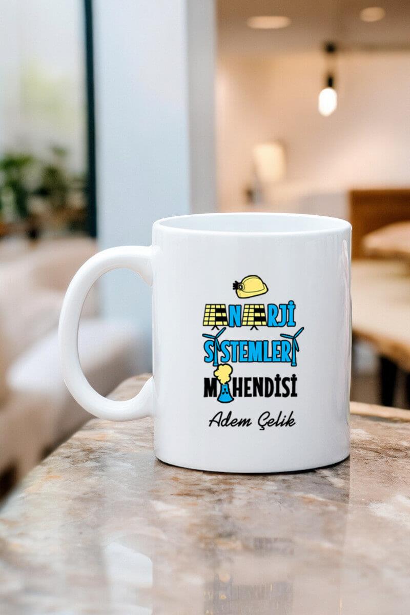 Enerji Sistemleri Mühendisine Hediye Beyaz Kupa Bardak