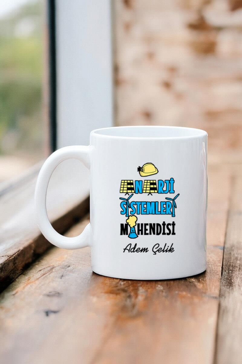 Enerji Sistemleri Mühendisine Hediye Beyaz Kupa Bardak