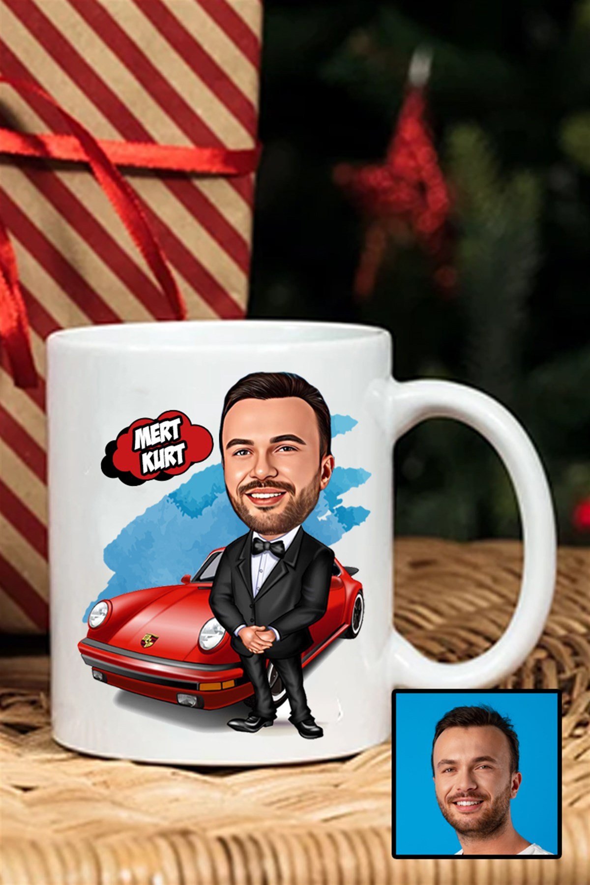 Erkeğe Hediye Kişiye Özel Karikatürlü Beyaz Kupa Bardak