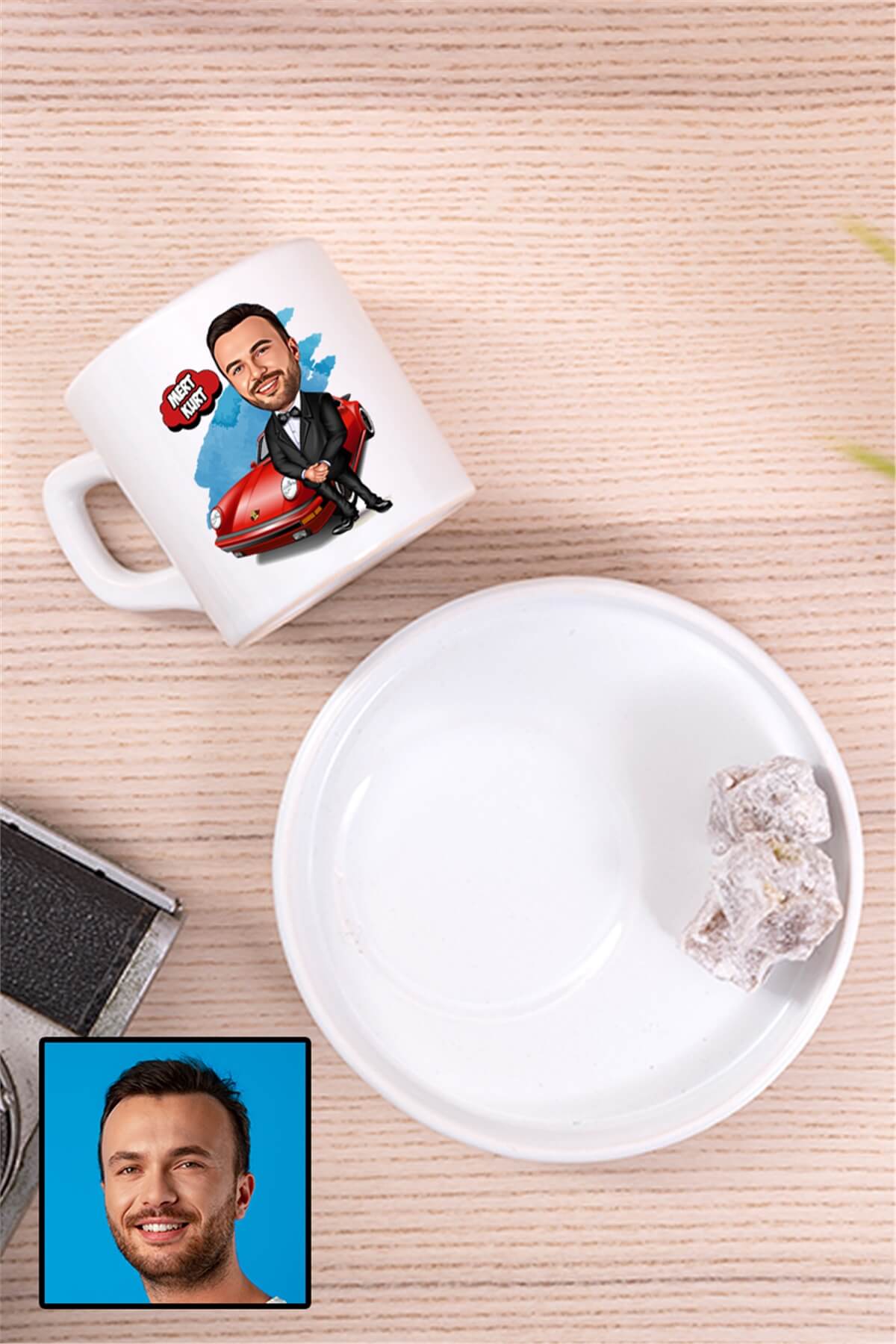 Erkeğe Özel Hediye Karikatürlü Concept Türk Kahvesi Fincanı