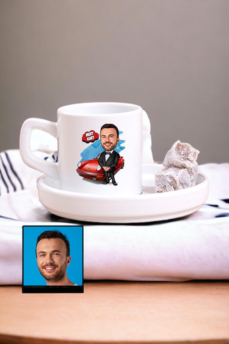Erkeğe Özel Hediye Karikatürlü Concept Türk Kahvesi Fincanı