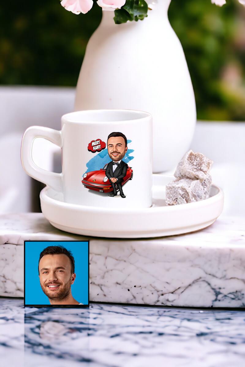 Erkeğe Özel Hediye Karikatürlü Concept Türk Kahvesi Fincanı