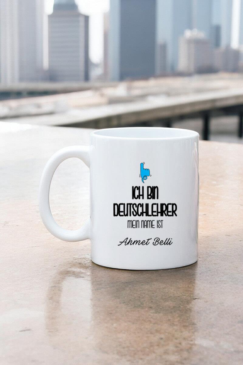 Erkek Almanca Öğretmenine Hediye Beyaz Kupa Bardak