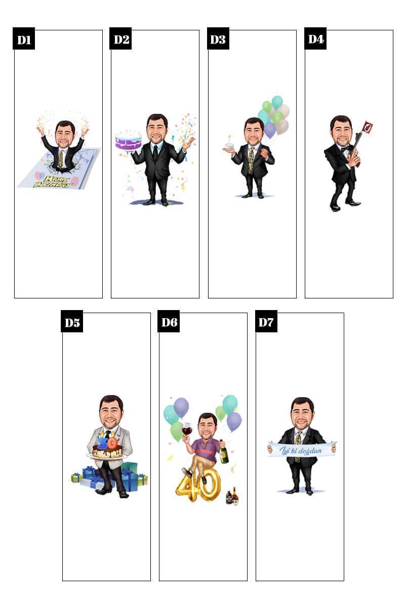 Kocaya Doğum Günü Hediyesi Karikatürlü Termos Bardak