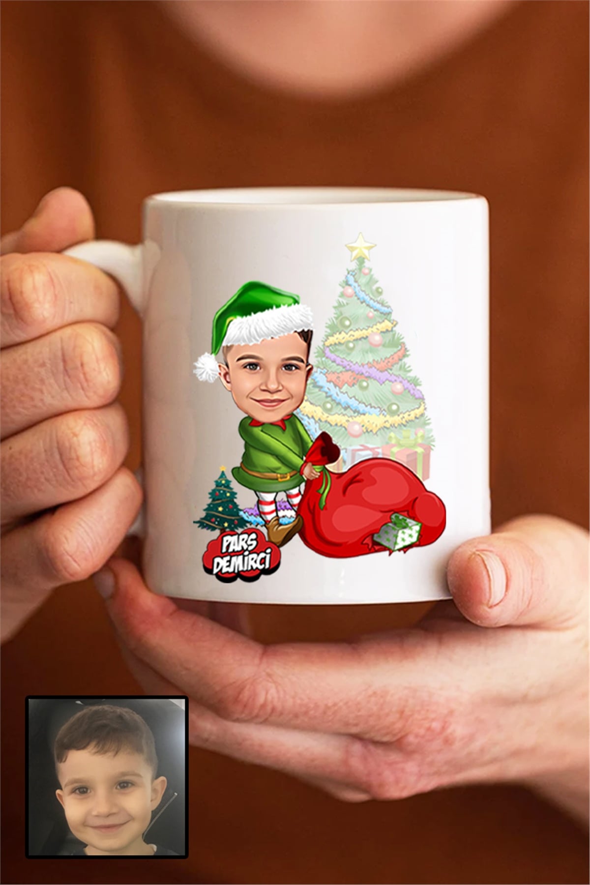 Erkek Çocuğa Yılbaşı Hediyesi Karikatürlü Beyaz Kupa Bardak