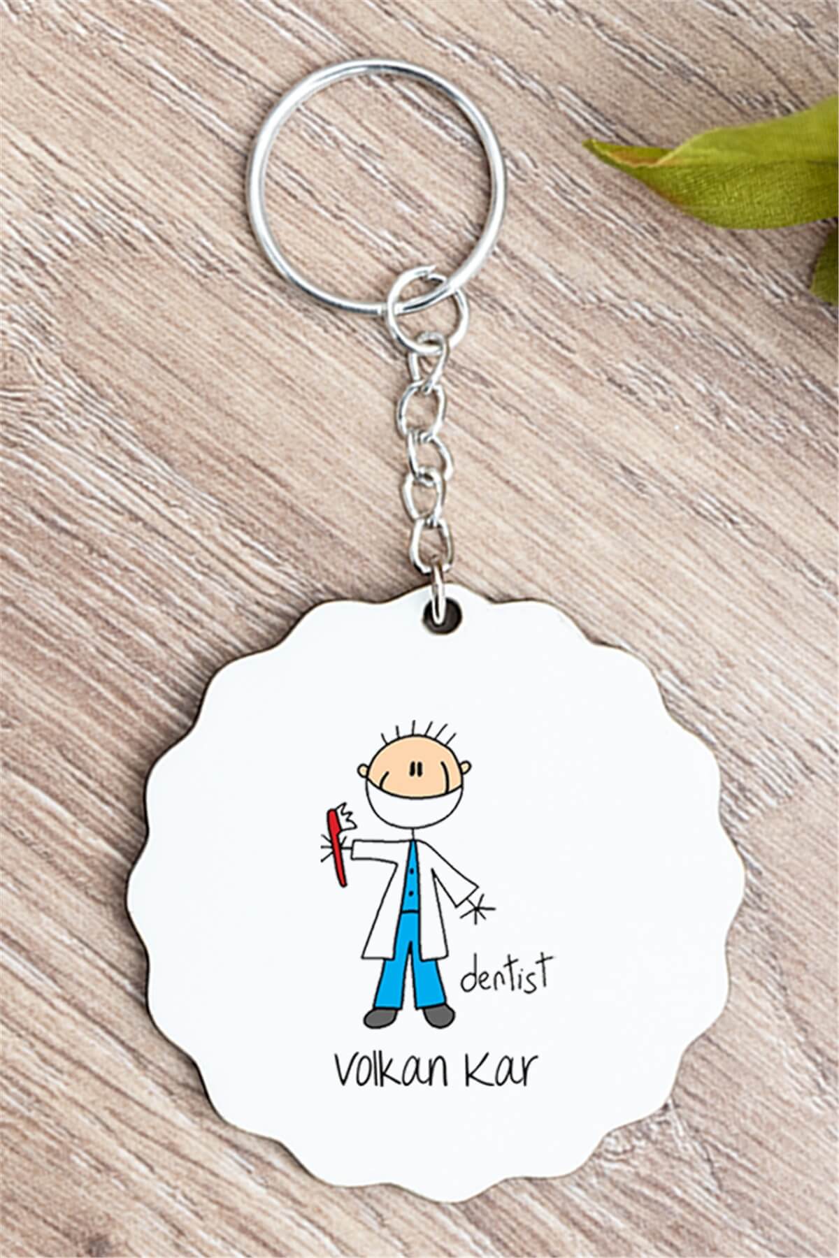 Erkek Diş Hekimi Karikatürü Anahtarlık
