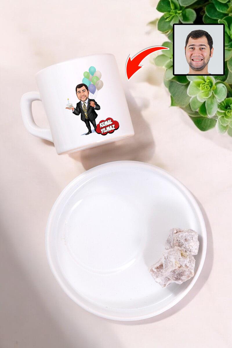 Erkek Kardeşe Doğum Günü Hediyesi Karikatürlü Kahve Fincanı