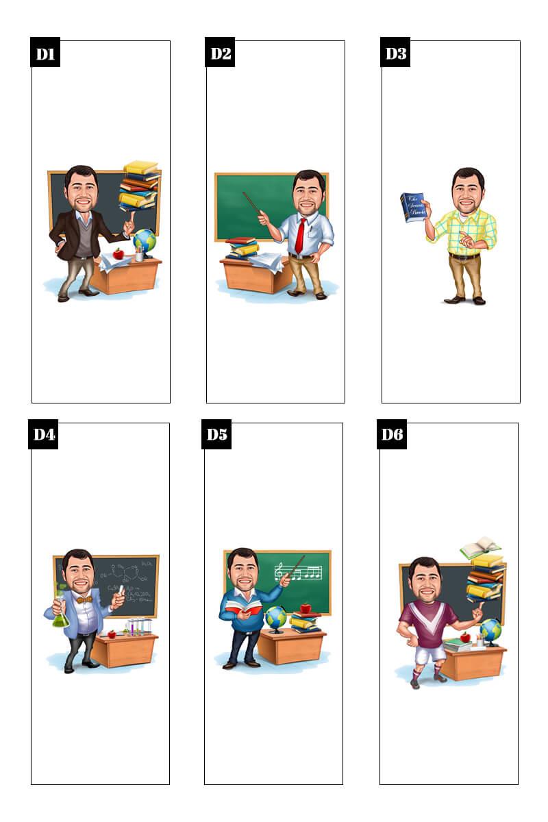 Erkek Öğretmene Öğretmenler Günü Hediyesi Karikatürlü Çerçeve