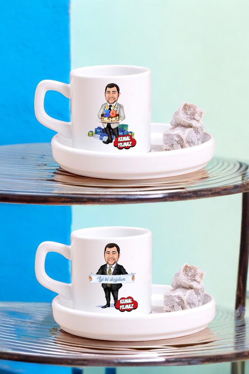 Erkek Sevgiliye Doğum Günü Hediyesi Karikatürlü Kahve Fincanı