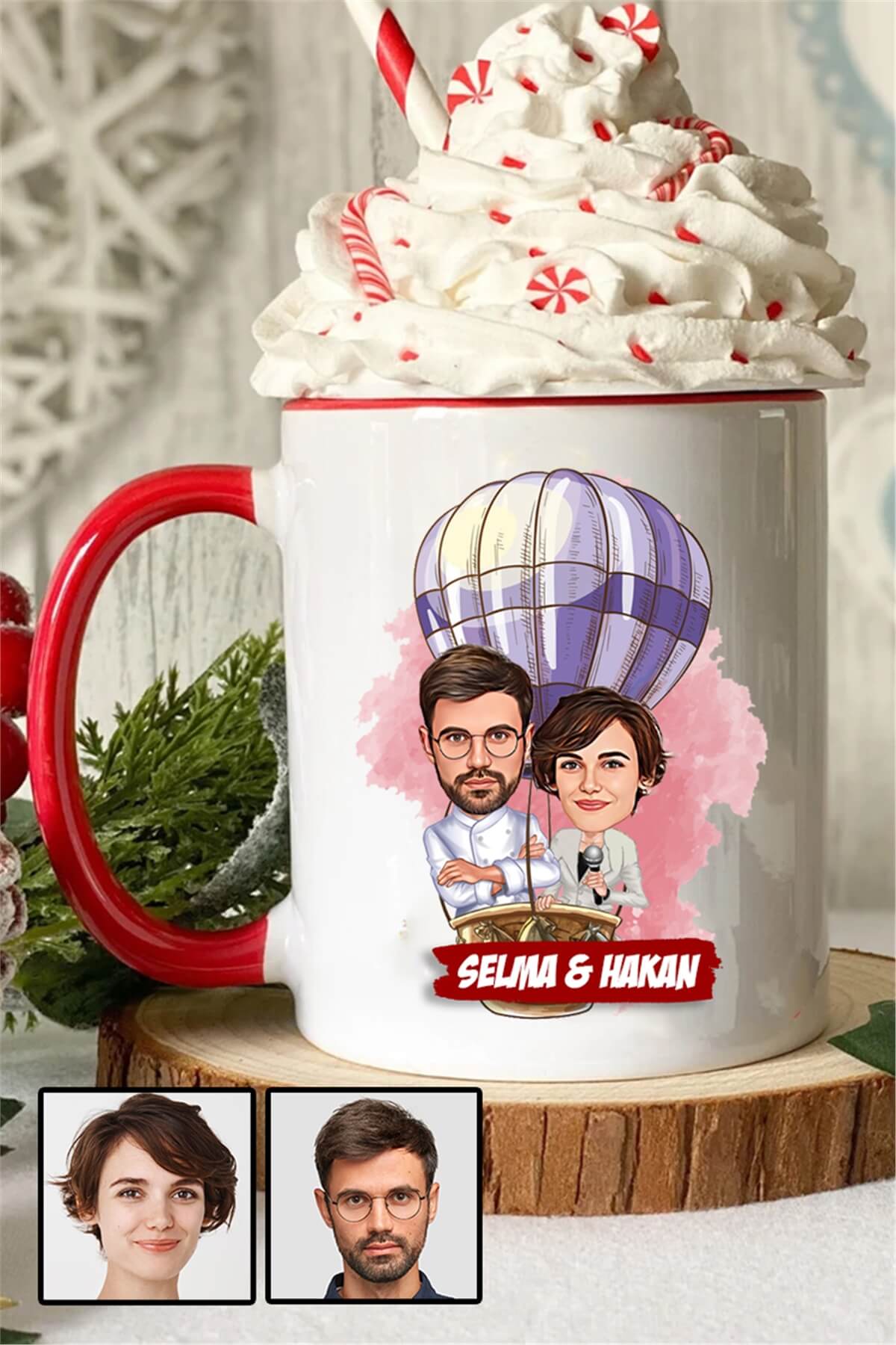 Eğlenceli Yıldönümü Hediyesi Karikatürlü İçi Renkli Kupa Bardak