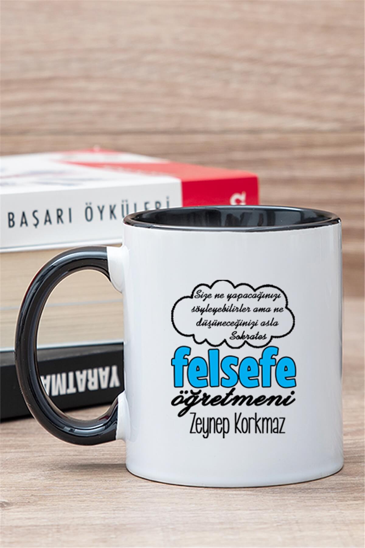 Felsefe Öğretmeni İçi Renkli Kupa Bardak