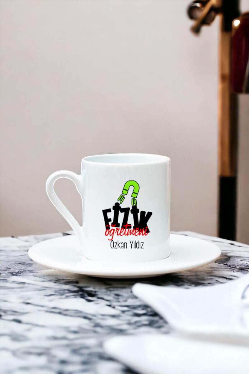 Fizik Öğretmeni Beyaz Türk Kahvesi Fincanı