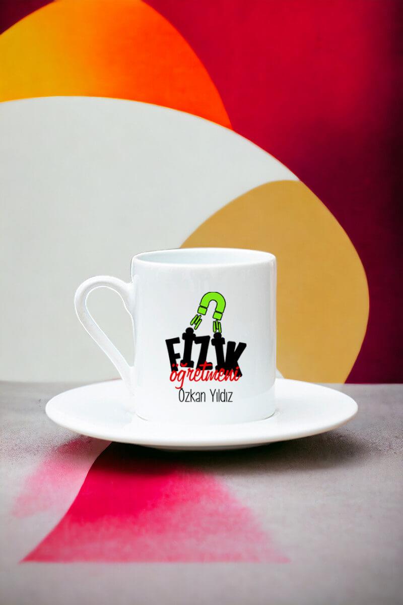Fizik Öğretmeni Beyaz Türk Kahvesi Fincanı