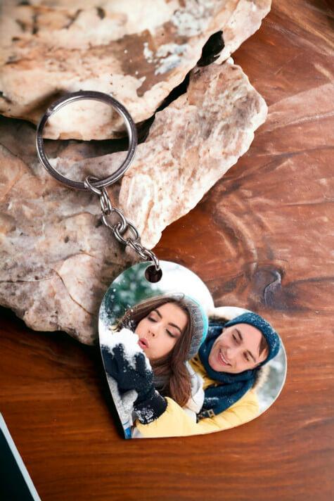 Fotoğraflı Kalp Anahtarlık