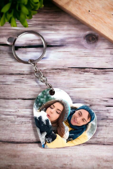 Fotoğraflı Kalp Anahtarlık