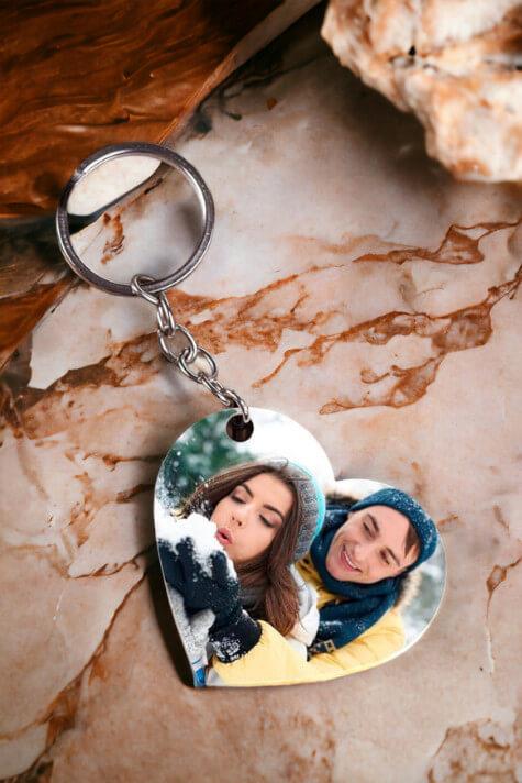 Fotoğraflı Kalp Anahtarlık