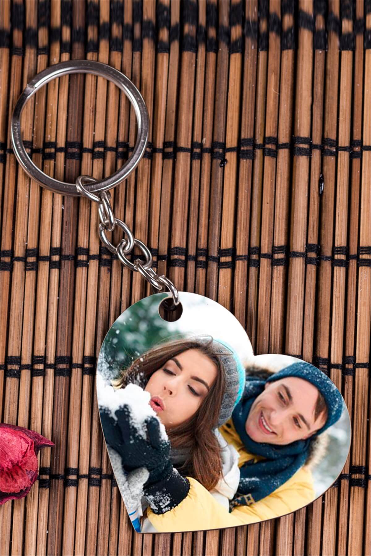 Fotoğraflı Kalp Anahtarlık