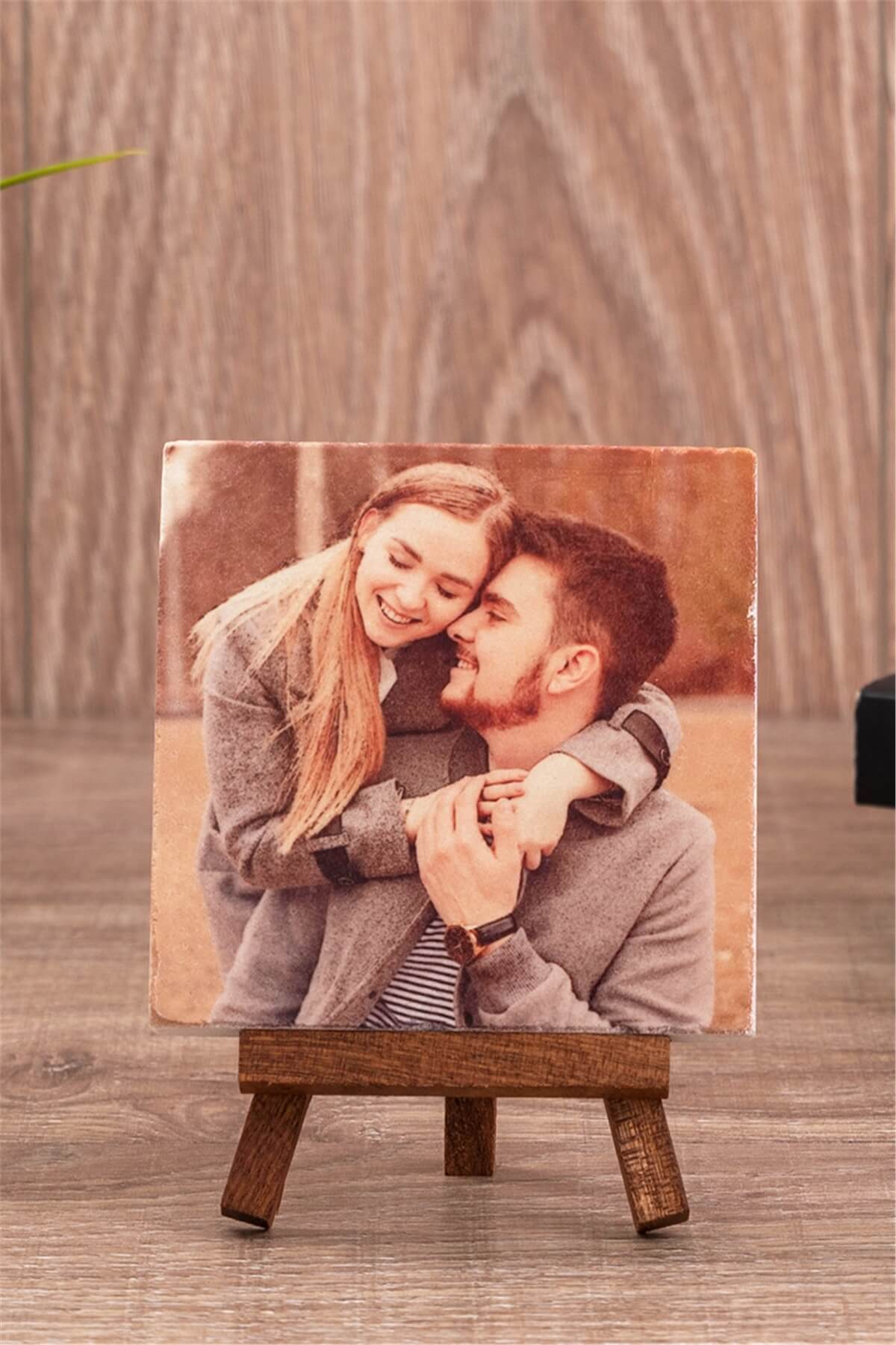 Kişiye Özel Fotoğraf Baskılı Taş Masa Dekoru