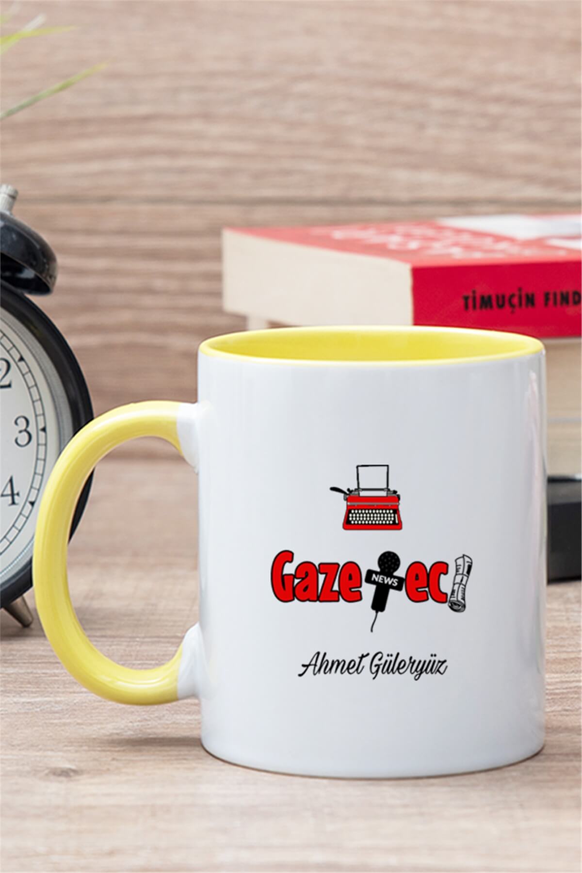 Gazeteci İçi Renkli Kupa Bardak