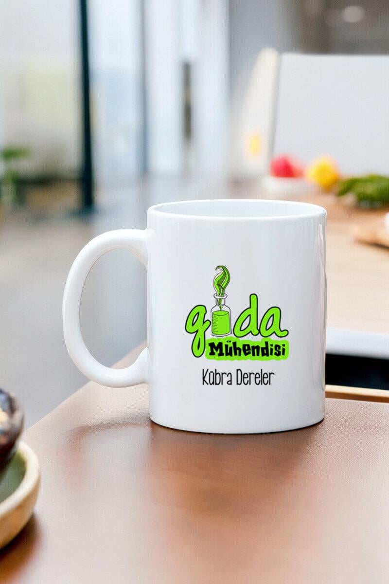 Gıda Mühendisine Hediye Beyaz Kupa Bardak