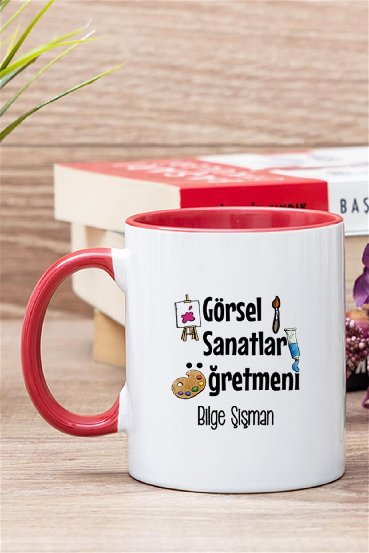 Görsel Sanatlar Öğretmeni İçi Renkli Kupa Bardak