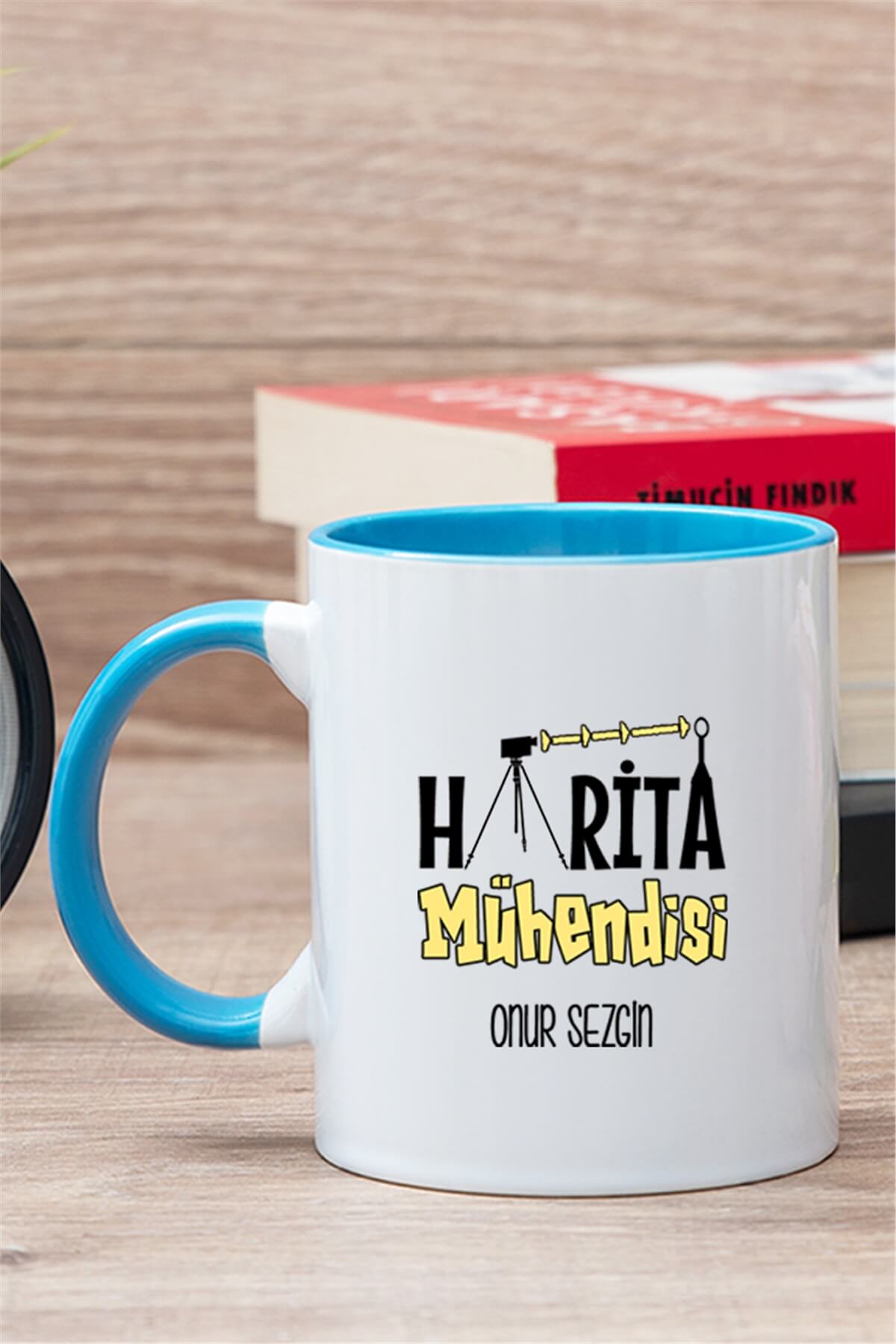 Harita Mühendisi İçi Renkli Kupa Bardak