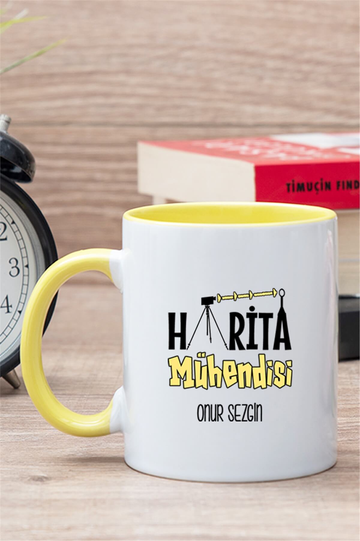 Harita Mühendisi İçi Renkli Kupa Bardak
