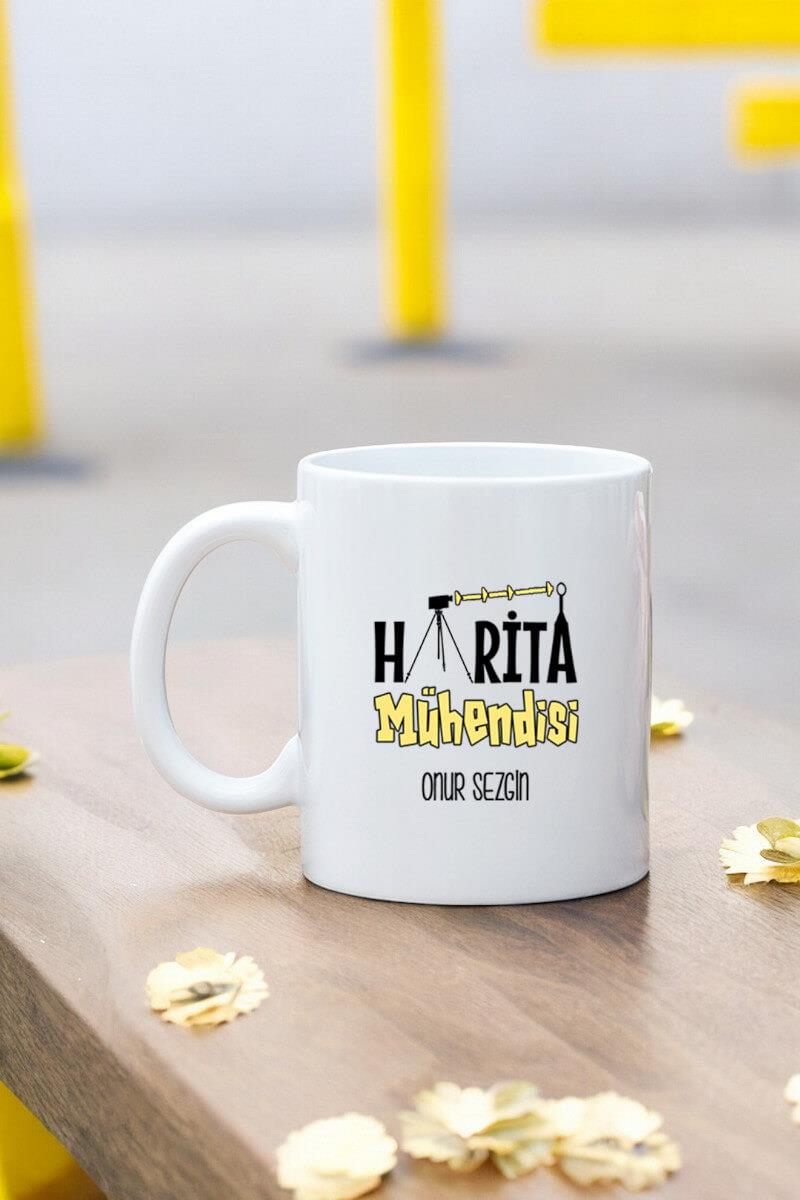 Harita Mühendisine Hediye Beyaz Kupa Bardak