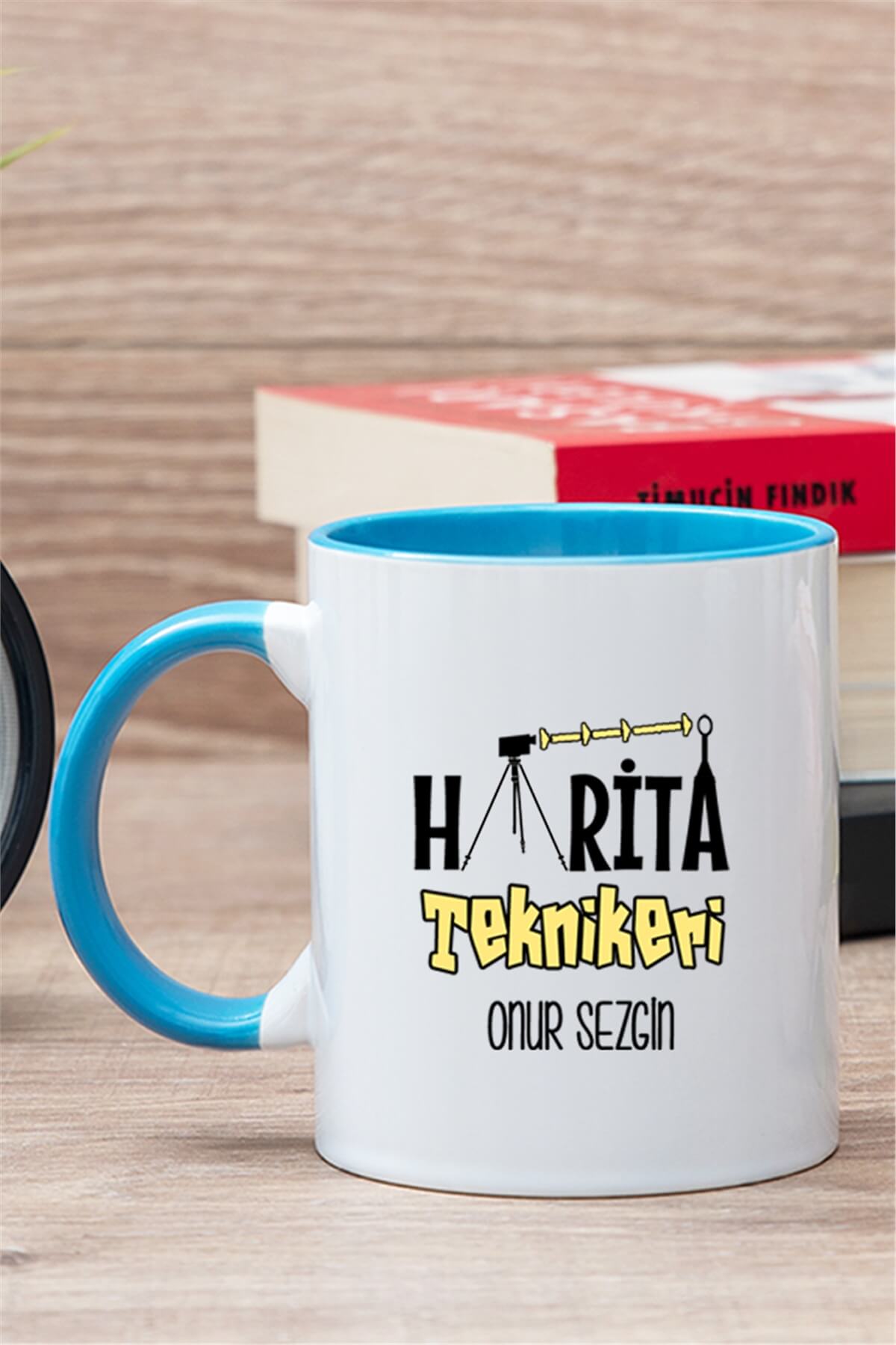 Harita Teknikeri İçi Renkli Kupa Bardak