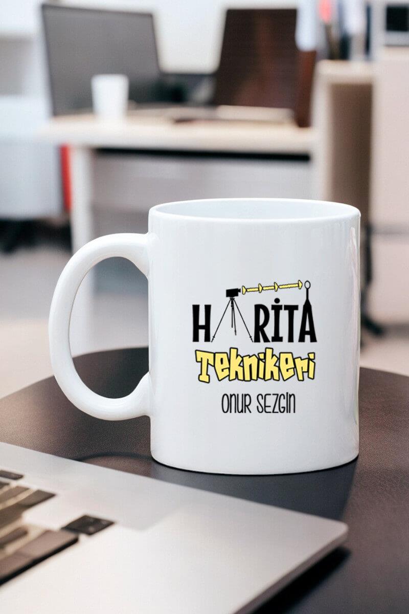 Harita Teknikerine Hediye Beyaz Kupa Bardak