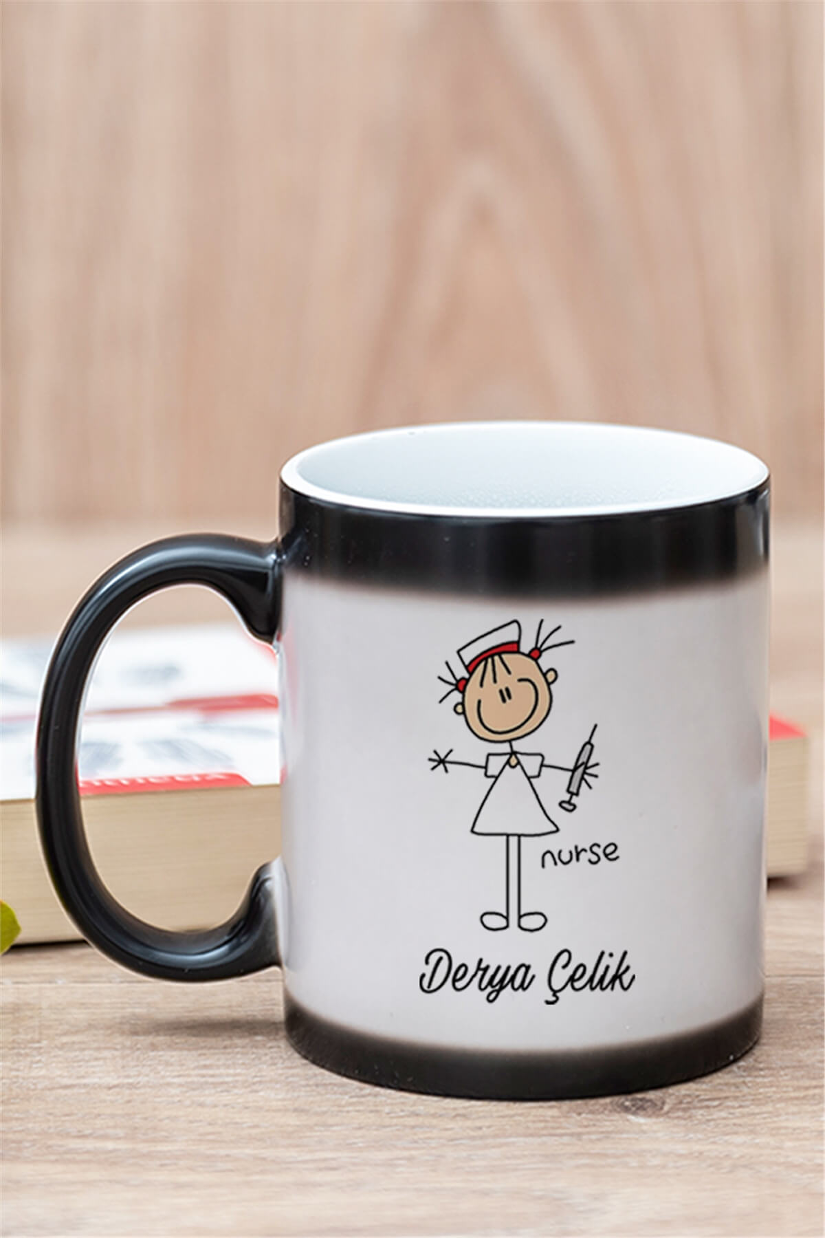 Hemşire Karikatürü Sihirli Kupa Bardak