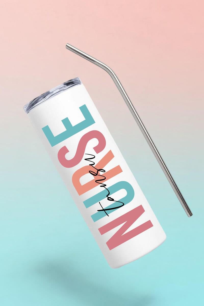 Hemşireye Hediye İsme Özel Çelik Pipetli Termos Bardak