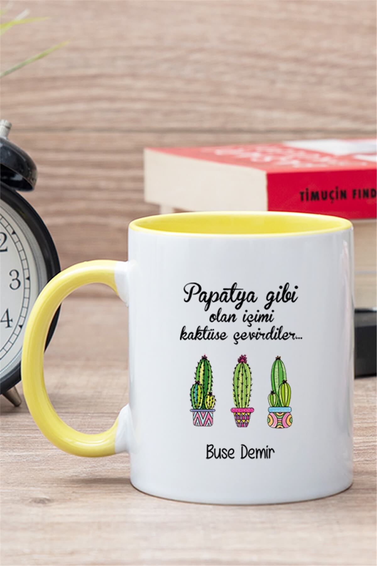 İçimi Kaktüse Çevirdiler İçi Renkli Kupa Bardak