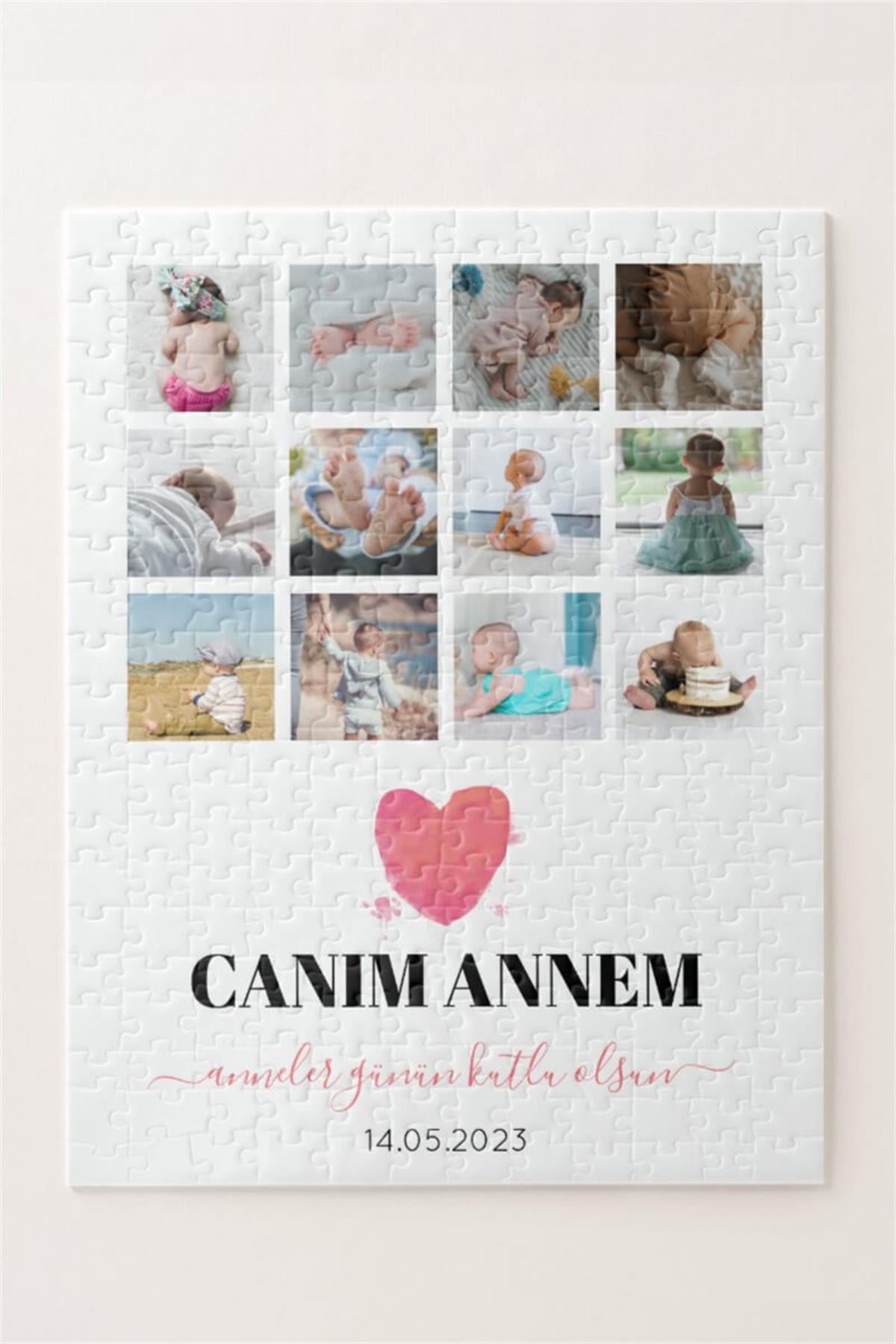 İlk Anneler Günü Hediyesi 12 Fotoğraflı Dikdörtgen Puzzle