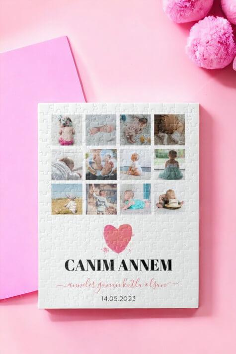 İlk Anneler Günü Hediyesi 12 Fotoğraflı Dikdörtgen Puzzle