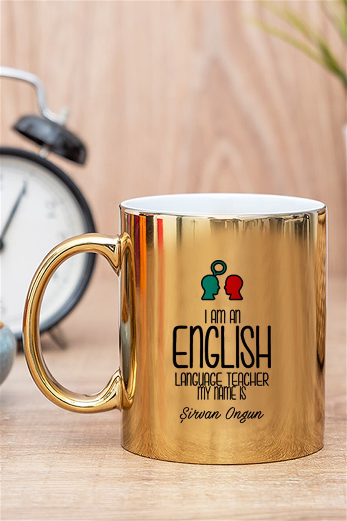 İngilizce Öğretmeni Gold - Silver Kupa Bardak