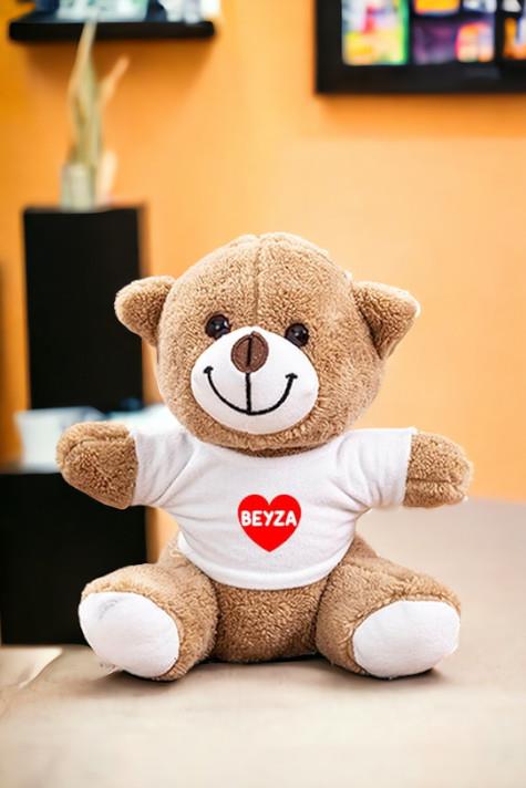 İsim Yazılı Kırmızı Kalpli Peluş Ayıcık