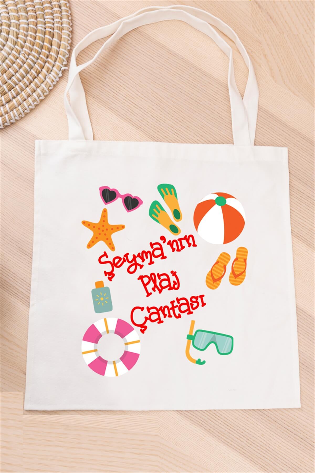 İsme Özel Yaz Temalı Bez Çanta