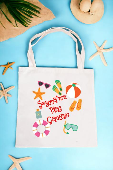İsme Özel Yaz Temalı Bez Çanta