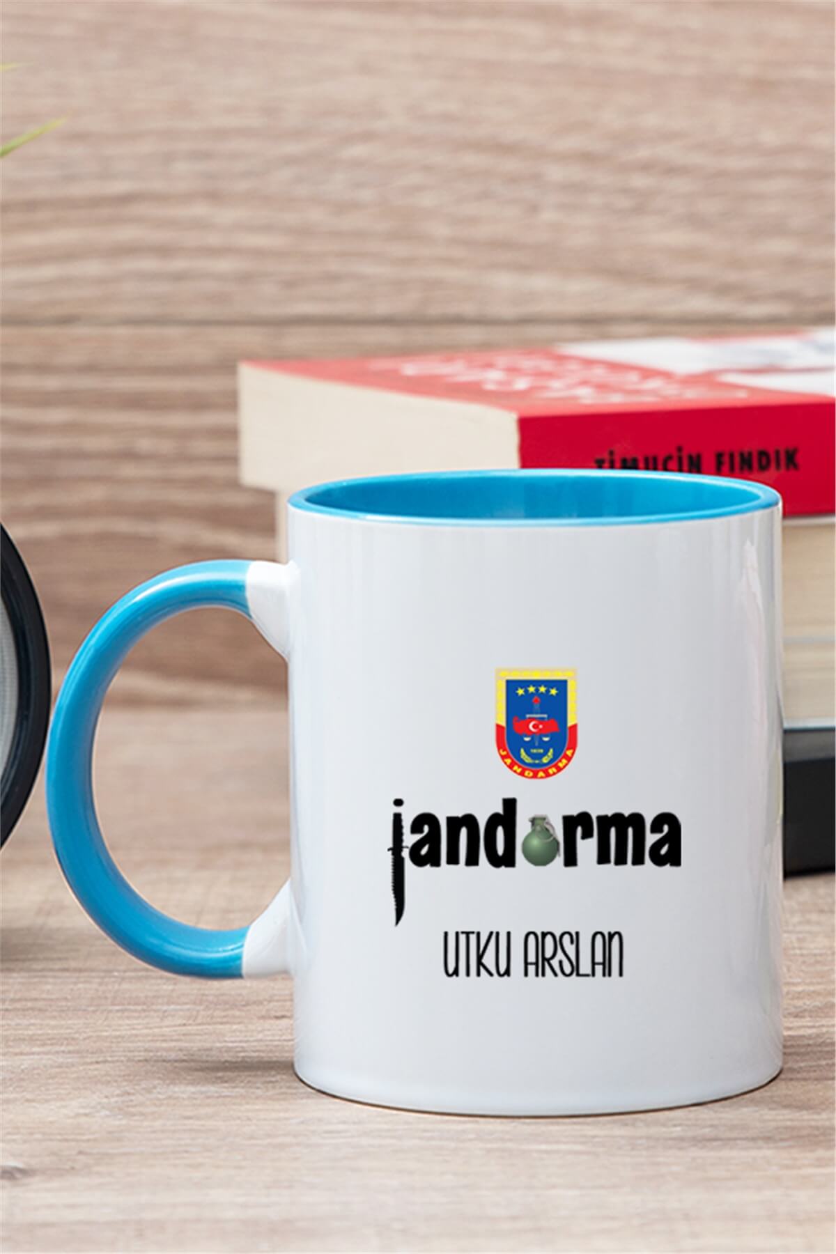 Jandarma Arkadaşa Hediye İçi Renkli Kupa Bardak