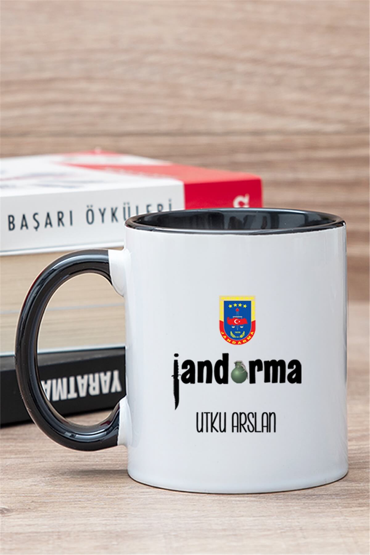 Jandarma Arkadaşa Hediye İçi Renkli Kupa Bardak