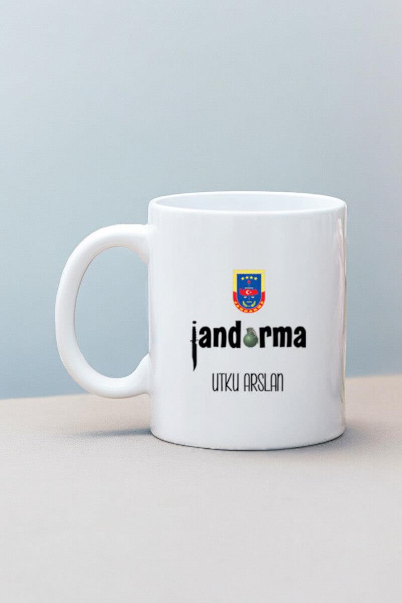 Jandarmaya Hediye Beyaz Kupa Bardak