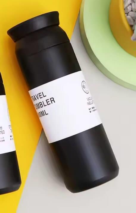 Japon Tarzı 500ml Süzgeçli Siyah Promosyon Çelik Termos 5153-EMR