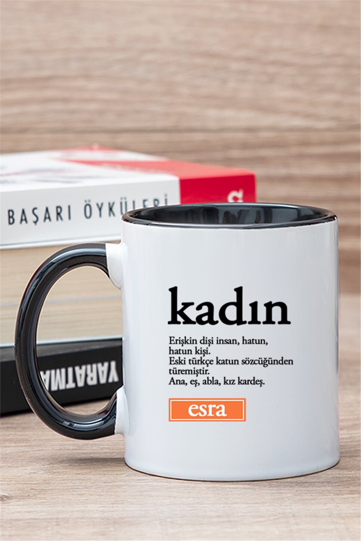 Kadın Kelime Anlamı İçi Renkli Kupa Bardak