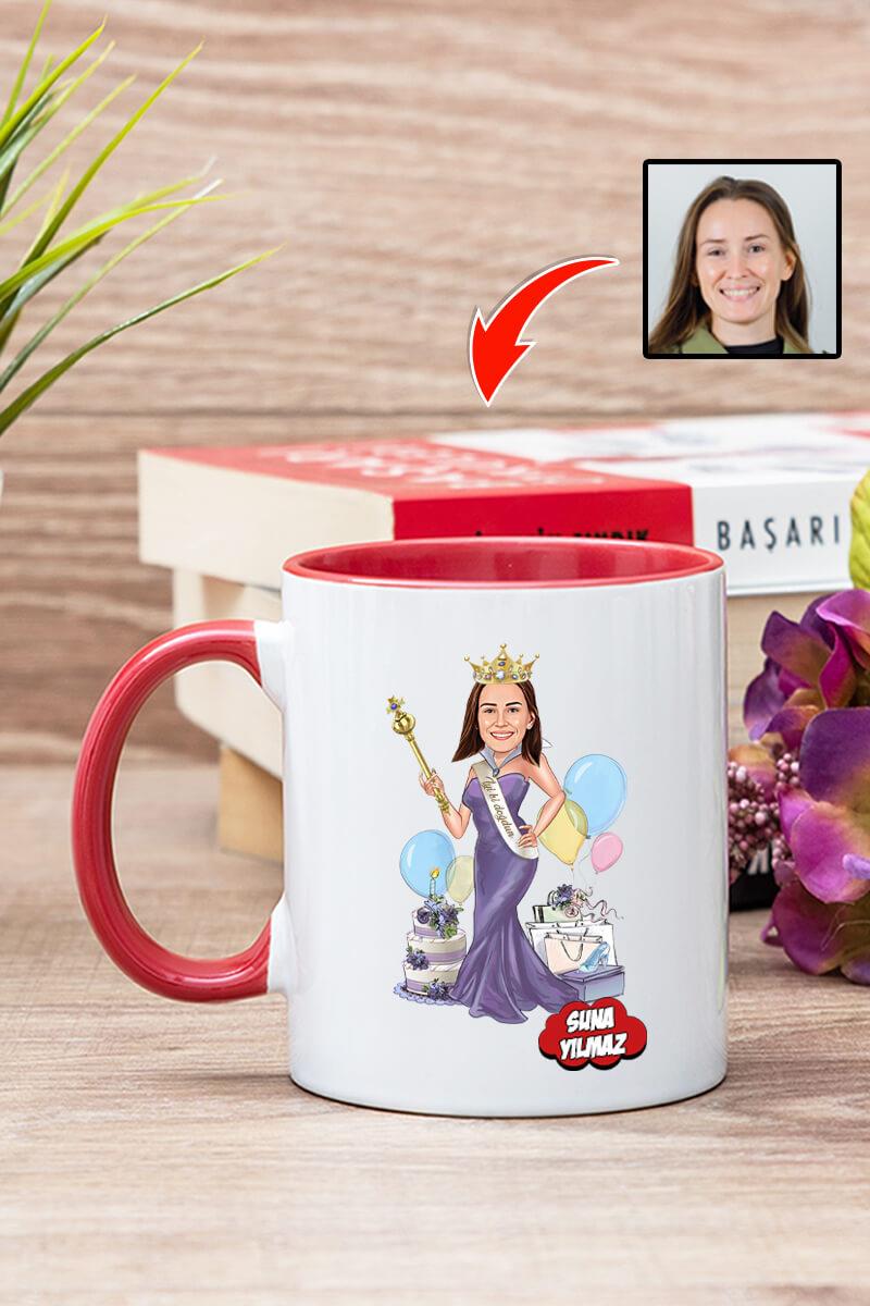 Kadına Doğum Günü Hediyesi Karikatürlü Kupa Bardak